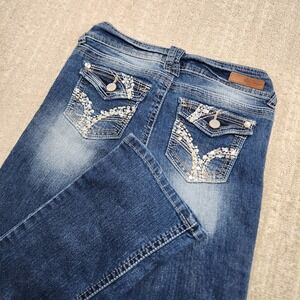 Wallflower Jeans Women 5 Bootcut Flare Low Rise Y2K Cowgirl Embroidered Denim